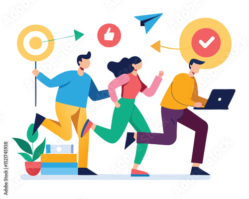 Coworkers Working in Sync Toward Goal | Team Harmony in Professional Growth