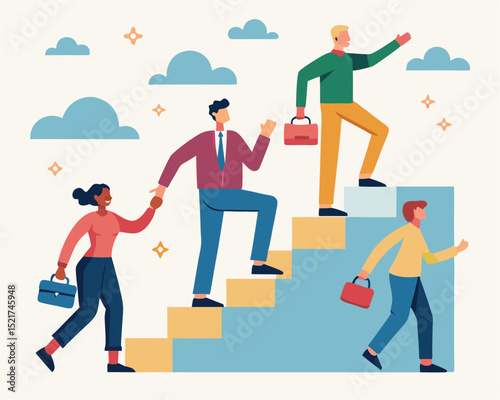 Employees Supporting Each Others Steps | Peer Encouragement in Workplace Success