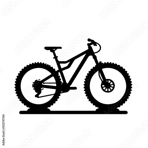 Mountain Bike Silhouette for Cycling and Outdoor Adventure Design