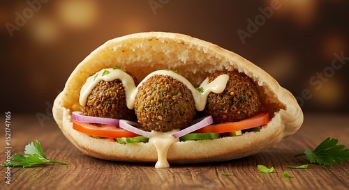 Single Falafel Sandwich in Pita Bread