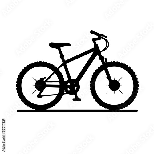 Mountain Bike Silhouette for Cycling and Outdoor Adventure Design