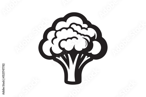 Cauliflower icon silhouette on white background.