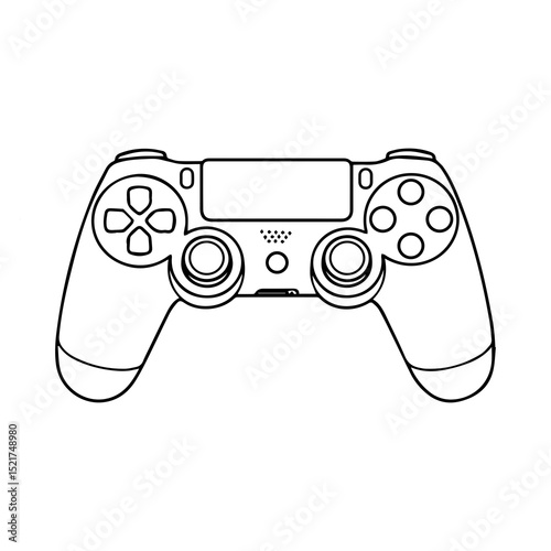 Vector Silhouette of a Gaming Joystick for Video Game Console and Arcade Control Design

