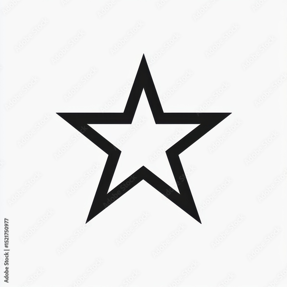 Fototapeta premium Simple Black Star on White Background Minimalist Geometric Shape