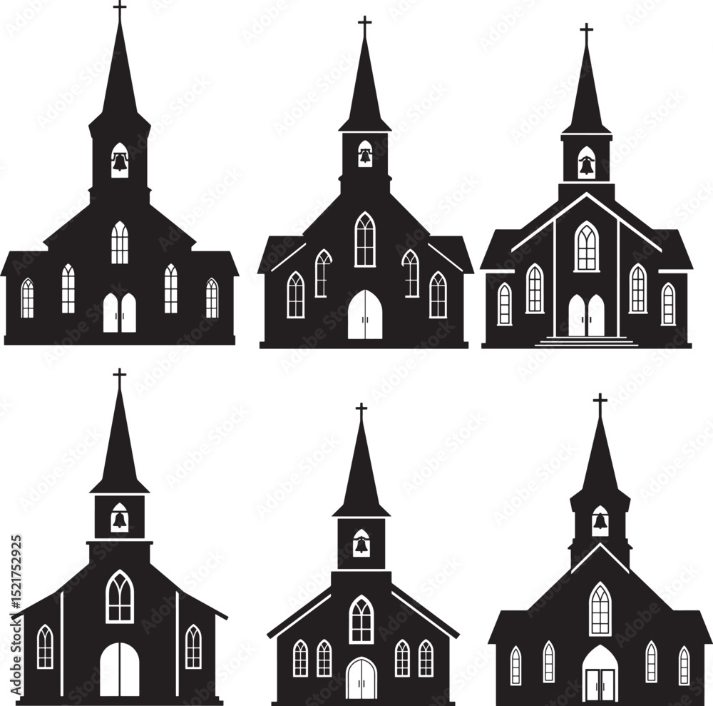 Obraz premium Christian Church icon vector illustration