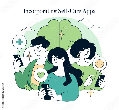 National Mental Health Awareness. Flat Vector Illustration
