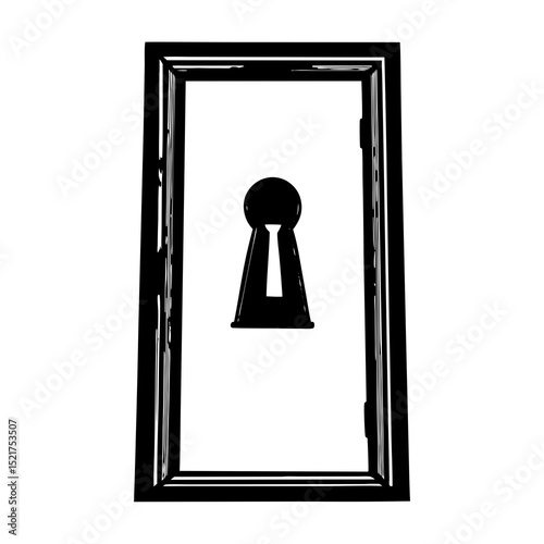 silhouette of a man in a keyhole