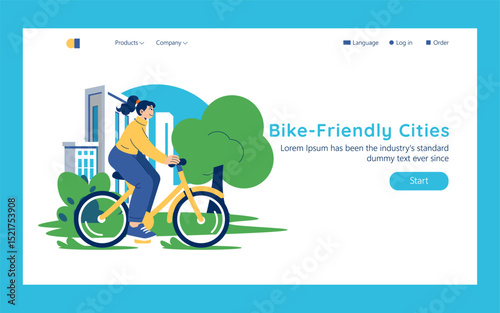 Sustainable Urban Development. Flat Vector Illustration