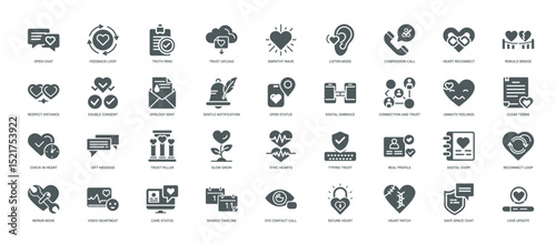 collection diverse icons symbolizing rebuilding connection trust relationships digital emotional contexts