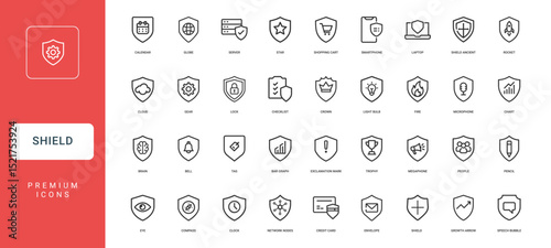 collection shield icons concepts incorporating protective shield design