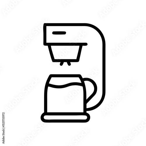 Vector coffee maker illustration with simple design and copy space