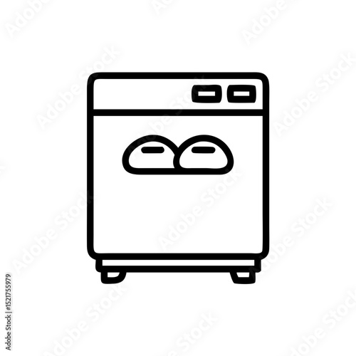 Vector dishwasher illustration with simple design and copy space
