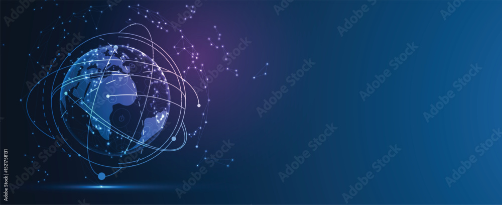 Global internet connection. Business communication concept for science or syber presentation Global internet connection. Business communication concept for science or syber presentation