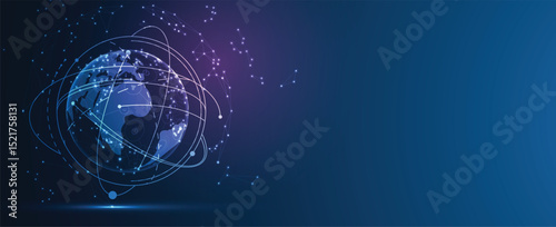 Global internet connection. Business communication concept for science or syber presentation