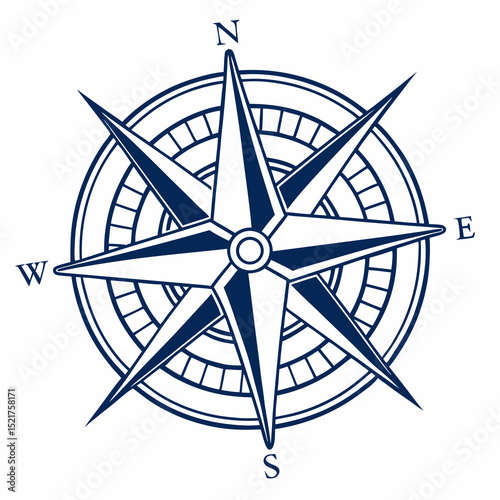 Vector illustration of a classic compass design suitable for navigation and adventure branding