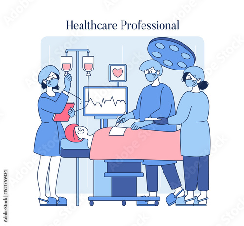 Healthcare Professional. Flat Vector Illustration