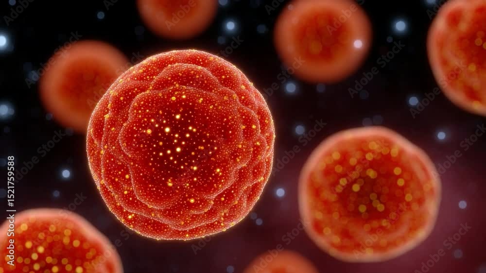 Microscopic World: A vibrant display of cells in a close-up, realistic perspective