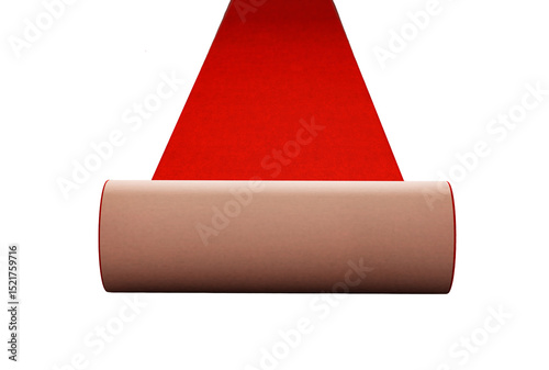 Red carpet and velvet ropes on transparent background. 3D illustration