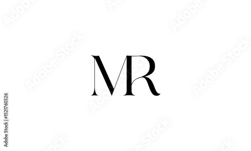 MR initial letters, monogram logo