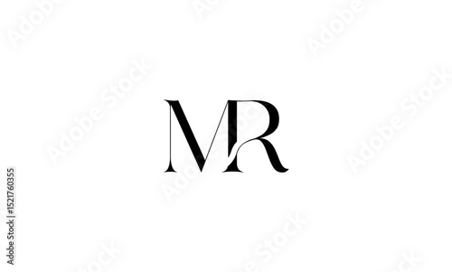 MR initial letters, monogram logo