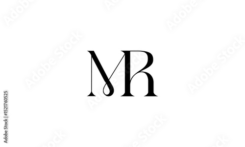 MR initial letters, monogram logo