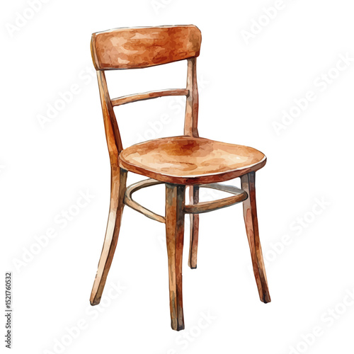 Dining Chairs, watercolor vector, high quality, isolated on a white background.