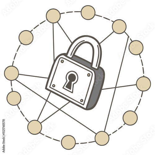 Network security padlock data protection safety