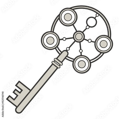 Ornate key mystical design fantasy key art