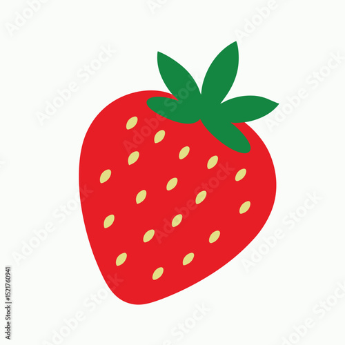 Vector icon of ripe strawberry fruit's symbol on white background in Adobe Illustrator Artwork