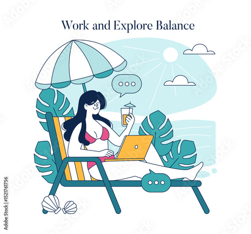 Business Travel. Flat Vector Illustration