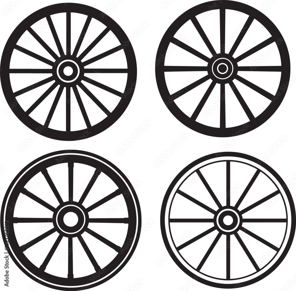 Fototapeta premium Wagon Wheel icon vector illustration