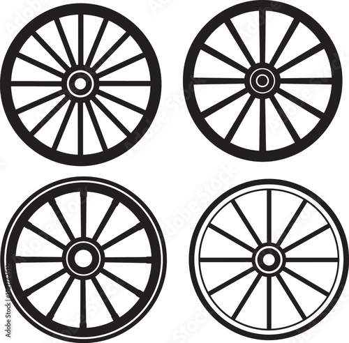 Wagon Wheel icon vector illustration