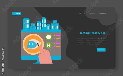 Megapolis Innovation Center. Flat Vector Illustration