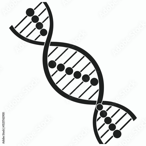 DNA icon set VECTOR, Set of DNA icons, including a double helix, chromosome, and molecular structure symbol, in vector format.