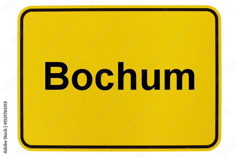 Illustration eines Ortsschildes der Stadt Bochum in Nordrhein-Westfalen Illustration eines Ortsschildes der Stadt Bochum in Nordrhein-Westfalen
