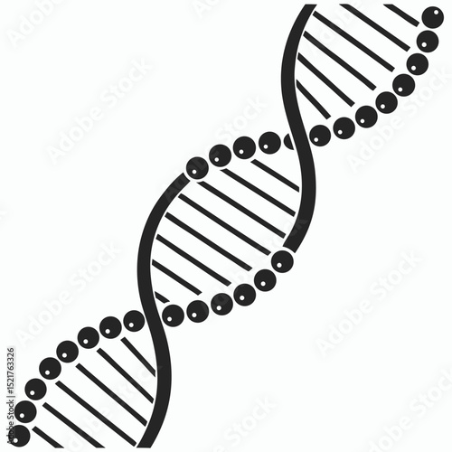 DNA icon set VECTOR, Set of DNA icons, including a double helix, chromosome, and molecular structure symbol, in vector format.