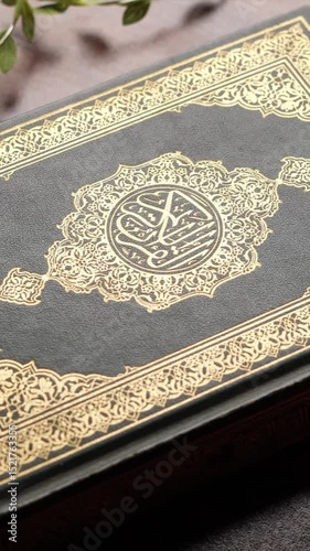 Peaceful Moment of Prayer with Quran vertical