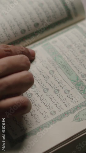 Quran Reading – Close-Up View vertical