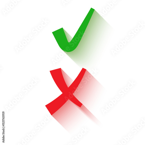 Check Mark and Cross Mark Icons for Agreement and Disagreement