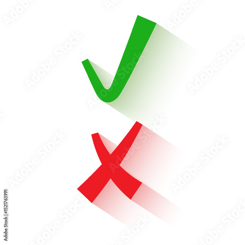 Check Mark and Cross Mark Icons for Agreement and Disagreement