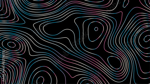 topographic map vector, imaginary landscape , black lines on white background. Topographic map. Vector background. Vector illustration