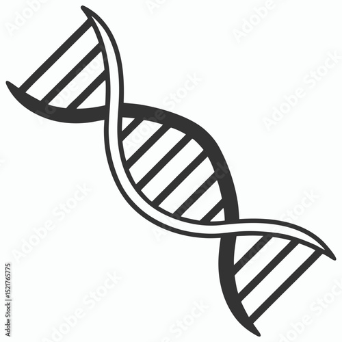 DNA icon set VECTOR, Set of DNA icons, including a double helix, chromosome, and molecular structure symbol, in vector format.