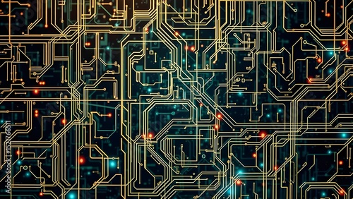 circuit board background glowing line