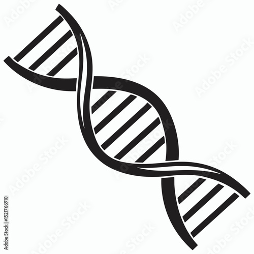 DNA icon set VECTOR, Set of DNA icons, including a double helix, chromosome, and molecular structure symbol, in vector format.