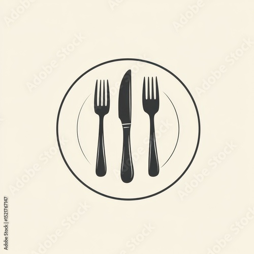 Elegant table setting with forks and knife arranged on a plate for a refined dining experience