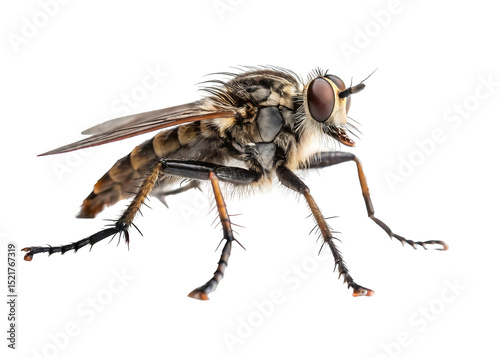 The robber fly isolated on transparent background