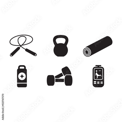 Advanced Fitness and Workout Equipment Silhouettes for Training