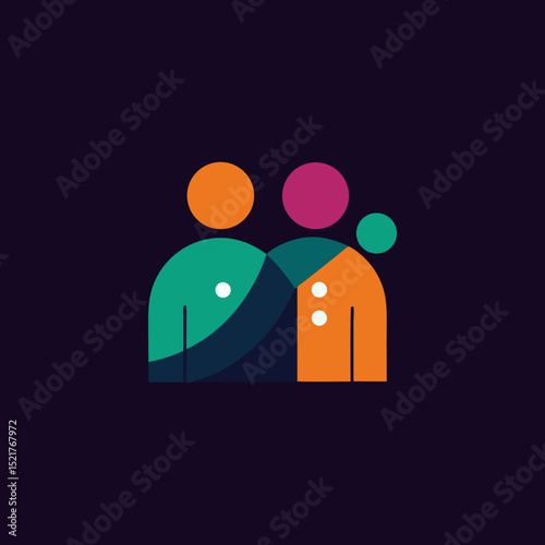 Vector illustration of a couple logo