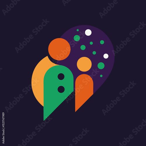 Vector illustration of a couple logo