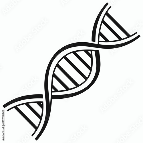 DNA icon set VECTOR, Set of DNA icons, including a double helix, chromosome, and molecular structure symbol, in vector format.